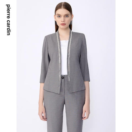皮尔卡丹女装夏季新款通勤简约修身职业西服上衣C32UL003
 商品图6