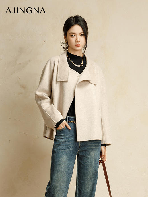 【商场同款】阿菁娜2024冬季新款直身H短箱型大衣A30D211017 商品图1