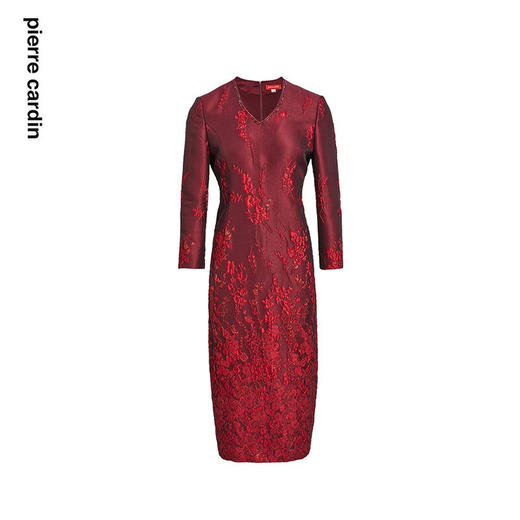 皮尔卡丹女装秋新款端庄淑女长袖礼服连衣裙P2311E2893T3
 商品图4