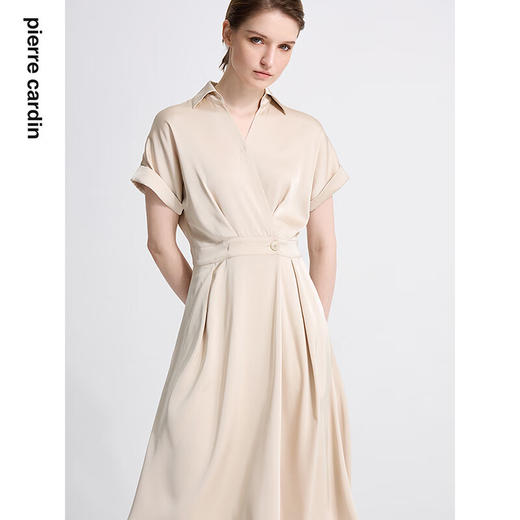 皮尔卡丹女装夏季新款通勤时尚都市双色短袖连衣裙C42DS12
 商品图2