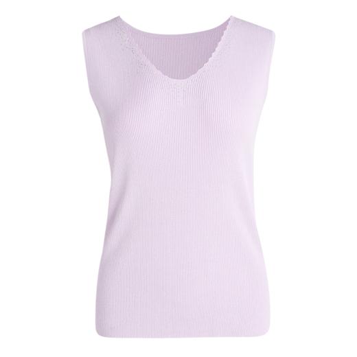 皮尔卡丹女装背心吊带简约百搭浅紫色通勤针织内搭P3199K3165Z0
 商品图4