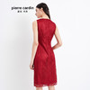 皮尔卡丹女装季新款红色无袖圆领连衣裙气质时尚A字裙女
 商品缩略图2