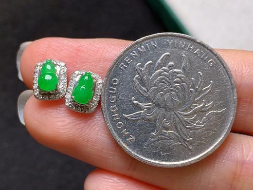 18K金冰阳绿葫芦耳钉 商品图4