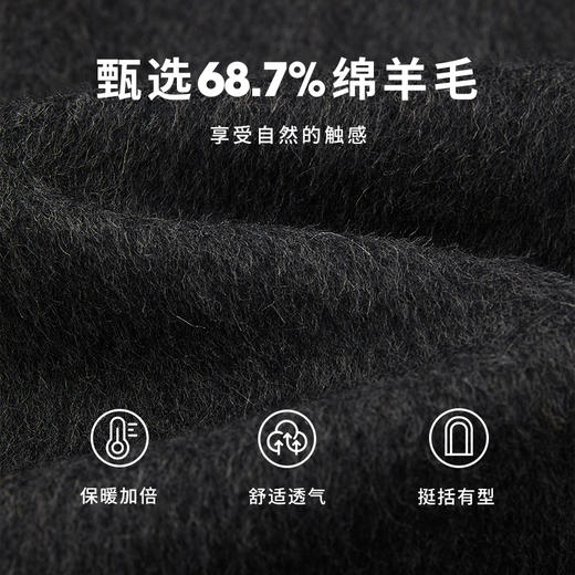 绵羊毛气质优雅长款大衣女秋冬呢料外套配围巾V0042971 商品图4