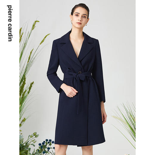 皮尔卡丹女装毛呢外套时尚翻领加厚浴袍款长羊毛大衣P3104G3030N0
 商品图1