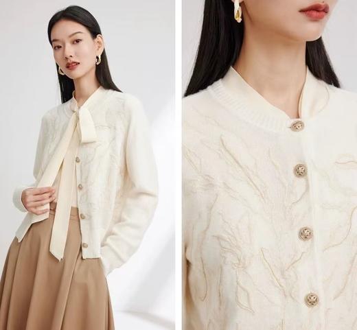 【顺丰包邮】12959 洛诗琳秋冬手工刺绣小香风羊毛针织开衫182 商品图3