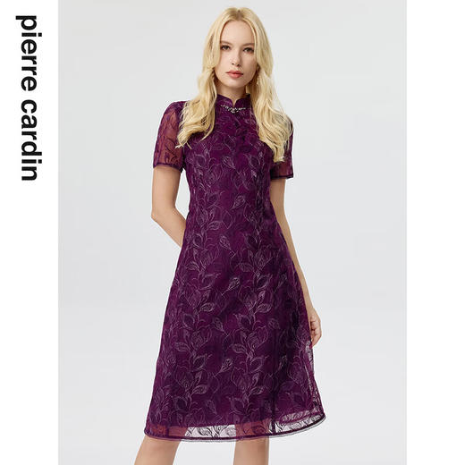 皮尔卡丹女装连衣裙夏季新中式气质宴会刺绣旗袍裙P3223D3072Z2
 商品图1