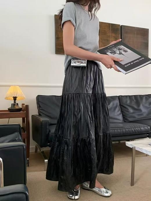 开年大促【半身裙】（NO退）2513复古洋气设计感褶皱蛋糕裙半身裙-喜出 商品图0