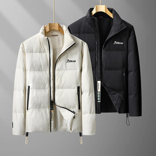 【特大码】【新款DPX】大依优型大码潮款立领羽绒服鸭绒外套休闲胖子大码男休闲宽松加肥加大上衣 商品图1