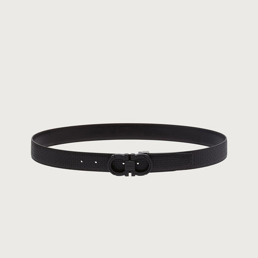 FERRAGAMO 菲拉格慕 男士可翻转且可调节的 Gancini 腰带 黑色 67 0049 745872 商品图1