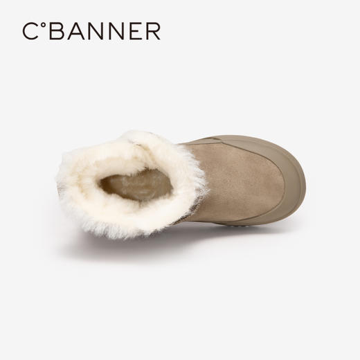 千百度加绒厚底雪地靴女款冬季增高毛毛暖暖鞋加厚短靴A24711606 商品图2