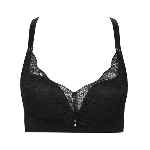 都市丽人B杯常规内衣聚拢升杯中厚蕾丝四排扣树脂胶圈3/4杯常规文胸LB49Y1 商品图0