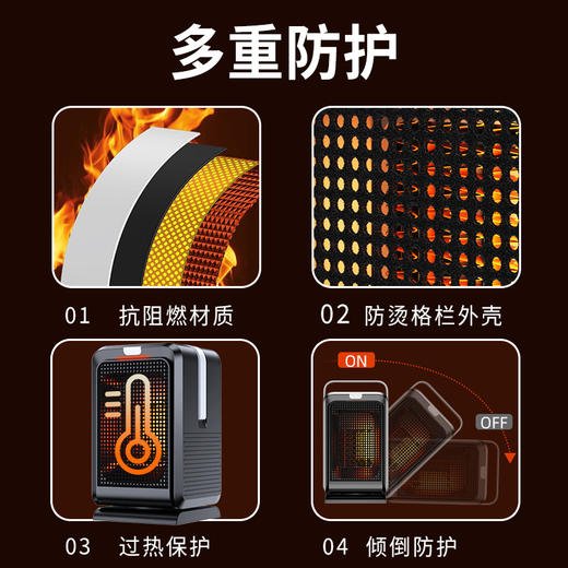 【节能桌面暖风机】小型家用取暖器 热风机电暖器冷暖两用 广角送暖 商品图3