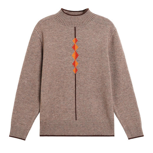 CC-89-C883半高领毛衣女士2024年新款秋冬季提花宽松内搭时尚打底衫 商品图4