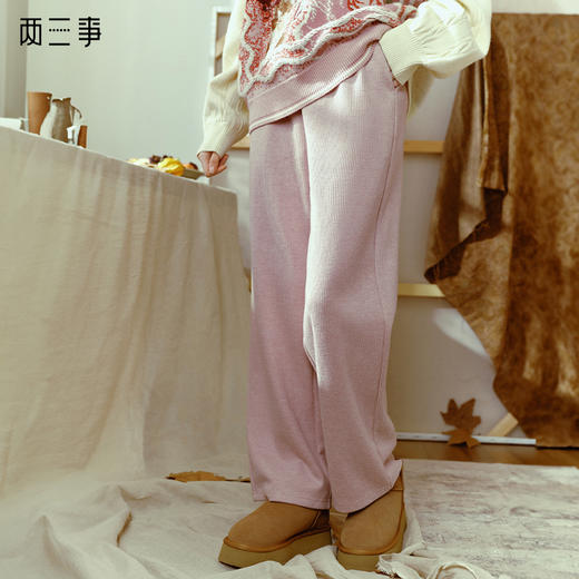 两三事 在途旅笺 2024秋季新款百搭抽绳绑带运动休闲裤女宽松 商品图0