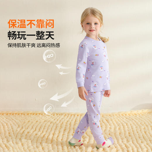 【纯棉】【90-160】【精典泰迪】女童秋冬保暖纯棉内衣套装 商品图3