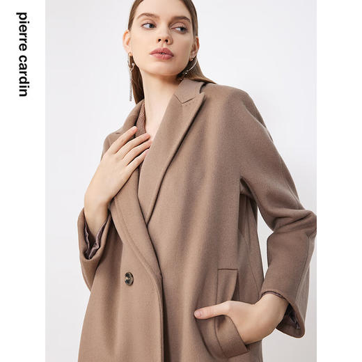 皮尔卡丹女装毛呢外套经典款正肩H版日常时尚女大衣P3422C3975M2
 商品图4