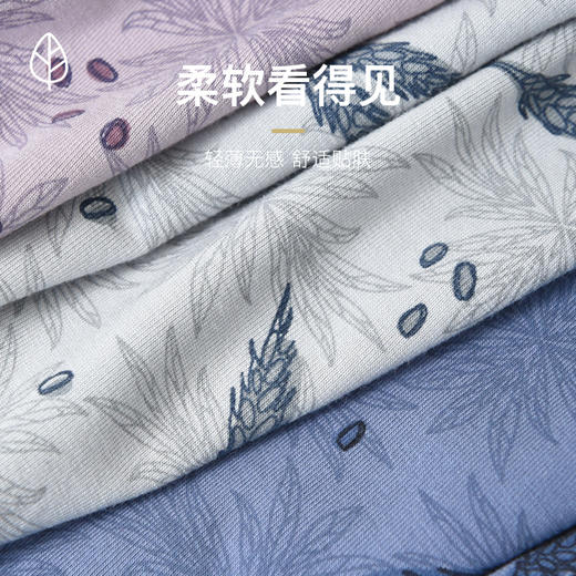 洁丽雅50s3条装男士中腰内裤柔软舒适亲肤透气抑菌内裆云感平角裤 商品图2