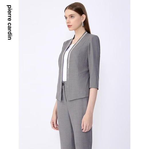 皮尔卡丹女装夏季新款通勤简约修身职业西服上衣C32UL003
 商品图7