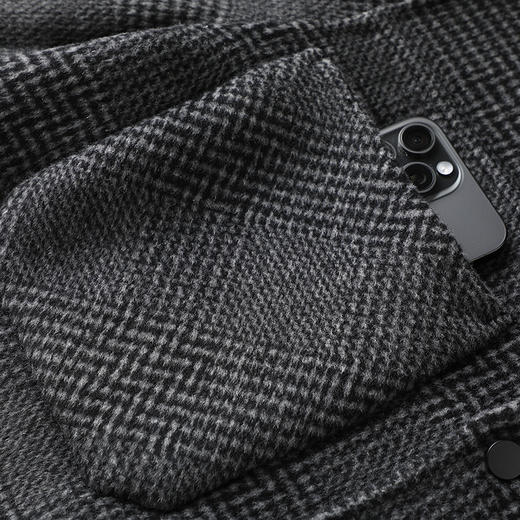 【新款DPX】大依优型翻领双面呢羊毛呢外套夹克男宽松加肥加大码上衣胖子休闲潮流 商品图4