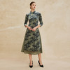 PH806斯尔丽24新款改良版丝绒印花旗袍高开叉拼飘逸雪纺气质高雅连衣裙 商品缩略图3