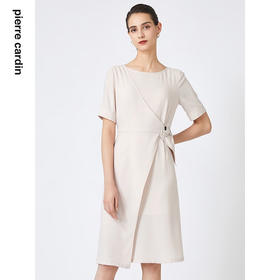 皮尔卡丹女装夏季新款简约淑女修身纯色连衣裙C31DS006
