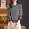 CC-102-8766圆领毛衣女冬厚款2024秋冬新款宽松短款保暖针织打底衫上衣 商品缩略图1