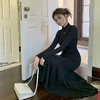 西遇长款半高领连衣裙女冬季新款鱼尾裙时尚修身显瘦黑长裙SS141274 商品缩略图2