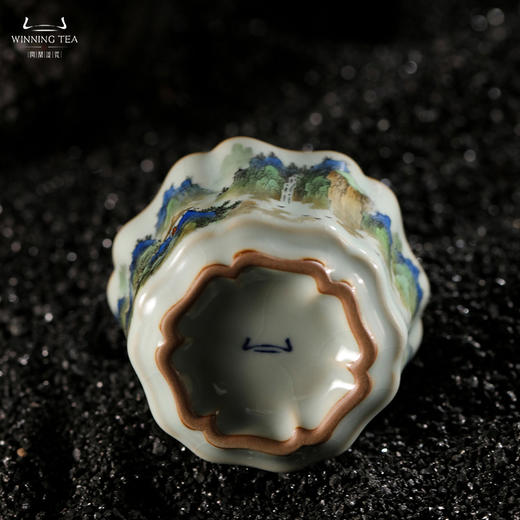 问鼎汝瓷鼎峰系列天青簪花杯（山水）（缺货） 商品图4