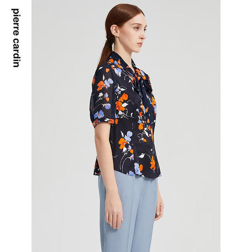 皮尔卡丹女装夏季新款时尚复古印花桑蚕丝衬衫P2224A2016N3
 商品图1