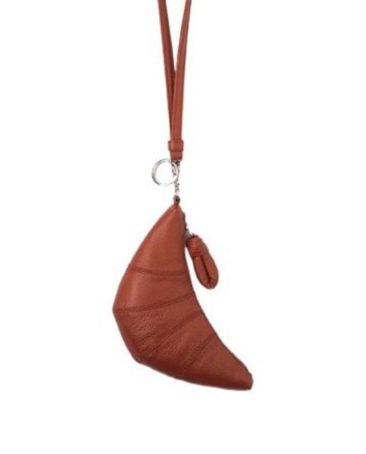 Lemaire 金属钥匙圈配挂绳 牛皮革 零钱包 男女同款情侣款 栗色 商品图0