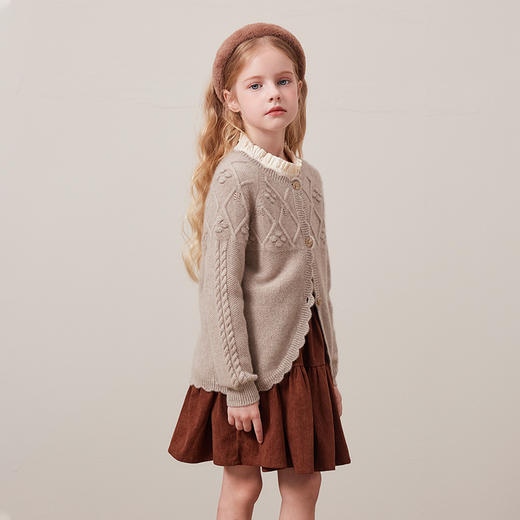 mettekids儿童100%羊绒衫2024秋冬新款女童针织毛衣童装羊绒开衫 商品图4