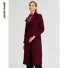 皮尔卡丹女装时尚复古红修身通勤羊毛羊绒毛呢大衣P1458C1998T0 商品缩略图3