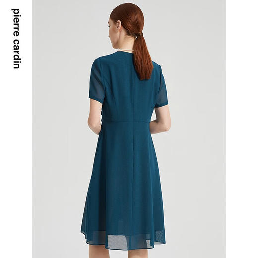 皮尔卡丹女装夏季新款通勤端庄刺绣短袖连衣裙P2215D2040G0
 商品图3