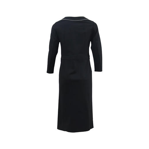 皮尔卡丹女装2024春夏新款黑色红色简约通勤风连衣裙C42DL30 商品图3