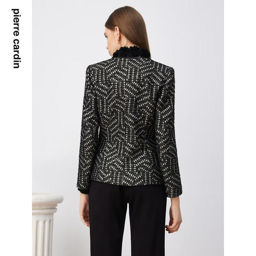 皮尔卡丹女装西服秋法式复古一粒扣商务通勤上衣外套P3305U3978B3
 商品图2