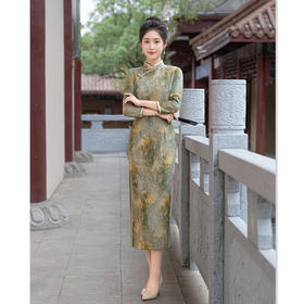 复古国风改良，中式长款七分袖旗袍GX-281937