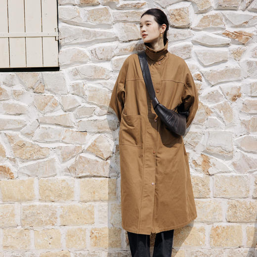 绽放775朵/秋冬时光旅人棉珠地布可拆卸摇粒绒防风保暖长外套风衣 商品图1