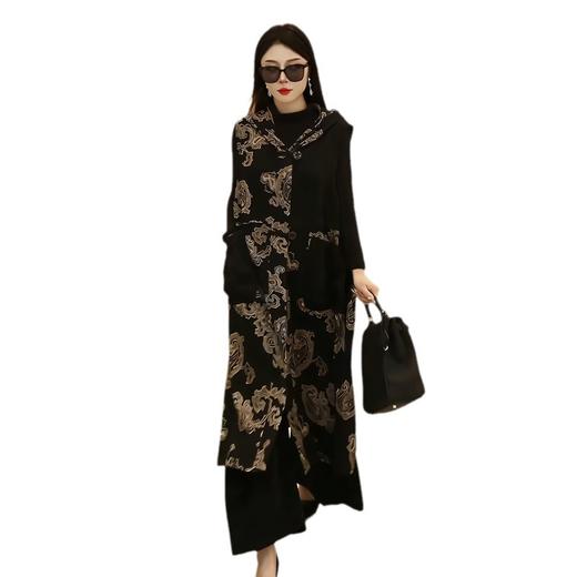 丁摩 秋季新款大码复古时尚连帽百搭马甲优雅阔太太宽松减龄马夹女4ZF-75325 商品图4