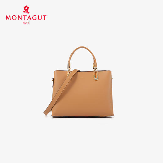 法国梦特娇秋冬时髦OL百搭牛皮斜挎手提包 商品图0