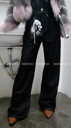 【门店同款】ENJOY冬季简约高腰加绒阔腿裤 159949630