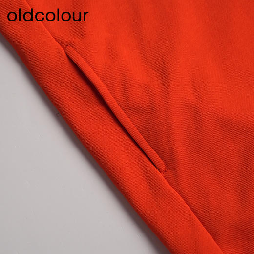 oldcolour春秋款气质百搭宽松显瘦连帽红色长袖T恤女O11023105 商品图2