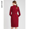 皮尔卡丹女装连衣裙红色七分袖修身羊毛场合一步裙P2318E2922T2 商品缩略图3