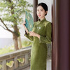 2024秋季新款绿色竹叶修身秋冬气质旗袍YMR 商品缩略图2