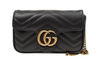 GUCCl古驰 GG Marmont系列 金色复古双G徽标配钥匙圈 V型纺缝皮革牛皮 单肩包斜挎包 超迷你 女款 黑色 商品缩略图0