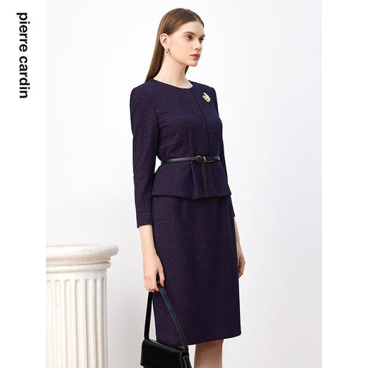 皮尔卡丹女装连衣裙职业长袖秋季通勤假两件P3425E3993Z3
 商品图1