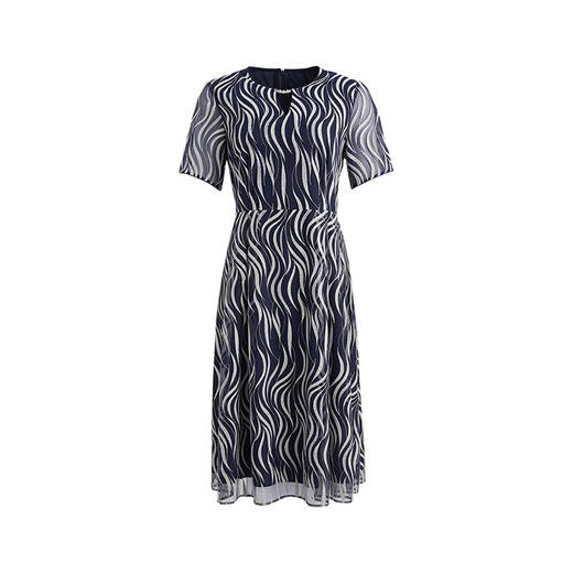 皮尔卡丹女装连衣裙新款波纹印花淑女简约通勤裙子P2129E2089N3
 商品图4