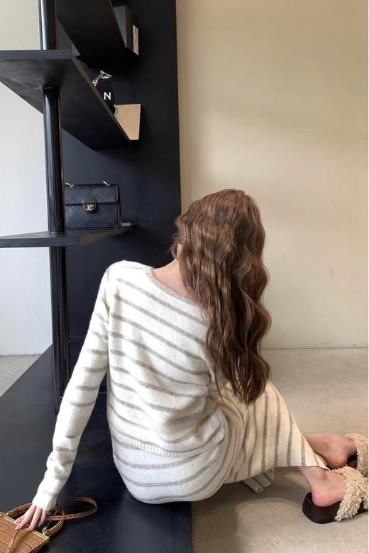 LNNNS 慵懒条纹针织连衣裙开衫套装 18891 商品图7