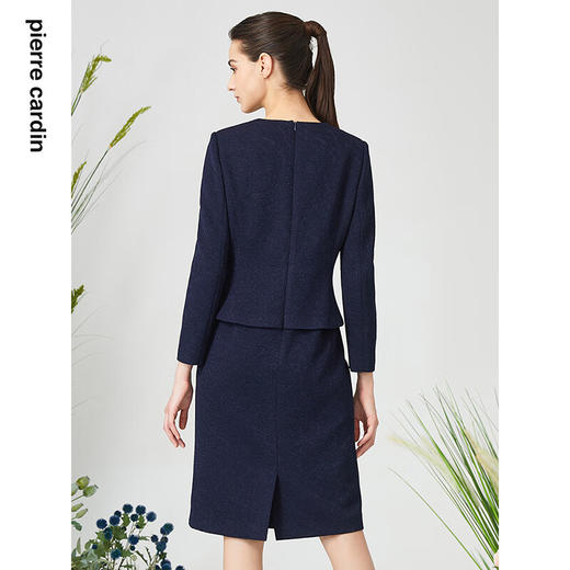 皮尔卡丹女装连衣裙知性修身简约通勤假两件连衣裙P3115E3033N0 商品图2