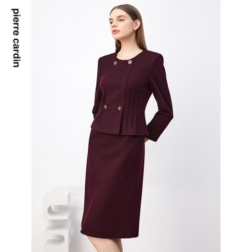 皮尔卡丹女装连衣裙秋冬高级感职业通勤修身连衣裙P3402E3846T0 商品图4